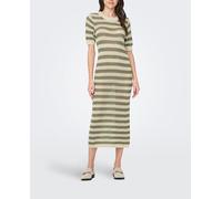 jdy Vestido largo de punto calado de manga corta. Verde 38/M