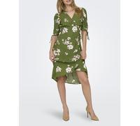 jdy Vestido wrap corto con cuello de pico. Verde militar 36 (S)