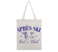 JDYANSHENG Apres Ski Club Martini - Bolsa de lona para esquís, ideal para picnic al aire libre, fiesta, compras, viajes, asas resistentes, regalo inspirado 38 x 46 cm