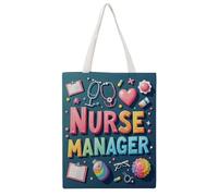 JDYANSHENG Bolsa de lona con símbolos de cuidado médico de enfermera, perfecta para picnic al aire libre, fiesta, compras, viajes, asas resistentes, regalo inspirado 38 x 46 cm