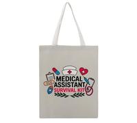 JDYANSHENG Bolsa de lona para asistente médico, perfecta para picnic al aire libre, fiesta, compras, viajes, asas resistentes, regalo inspirado 38 x 46 cm