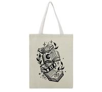 JDYANSHENG Books Magic Symbols Leaves Stars Bolsa de lona perfecta para picnic al aire libre, fiesta, compras, viajes, asas resistentes, regalo inspirado 38 x 46 cm