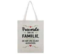 JDYANSHENG Freunde Sind Die Familie Die Wir Uns Selbst Aussuchen - Bolsa de lona perfecta para picnic al aire libre, fiesta, compras, viajes, asas resistentes, regalo inspirado 38 x 46 cm