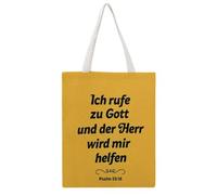 JDYANSHENG Ich Rufe Zu Gott Und Der Herr Wird Mir Helfen - Bolsa de lona perfecta para picnic al aire libre, fiesta, compras, viajes, asas resistentes, regalo inspirado 38 x 46 cm