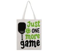 JDYANSHENG Just One More - Bolsa de lona con diseño de pelota de remo de juego, perfecta para picnic al aire libre, fiesta, compras, viajes, asas resistentes, regalo inspirado 38 x 46 cm