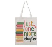 JDYANSHENG Just One More Chapter Books - Bolsa de lona perfecta para picnic al aire libre, fiesta, compras, viajes, asas resistentes, regalo inspirado 38 x 46 cm