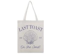 JDYANSHENG Last Toast On The Coast_2 - Bolsa de lona perfecta para picnic al aire libre, fiesta, compras, viajes, asas resistentes, regalo inspirado 38 x 46 cm