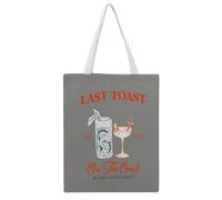 JDYANSHENG Last Toast On The Coast - Bolsa de lona perfecta para picnic al aire libre, fiesta, compras, viajes, asas resistentes, regalo inspirado 38 x 46 cm