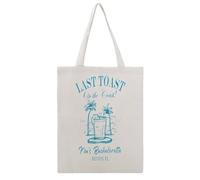JDYANSHENG Last Toast On The Coast Palm Trees Bolsa de lona de cristal para cóctel, perfecta para picnic al aire libre, fiesta, compras, viajes, ideal para asas resistentes, regalo inspirado 38 x 46