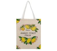 JDYANSHENG Lemon Amalfi Coast Italia - Bolsa de lona con patrón de costa italiana, perfecta para picnic al aire libre, fiesta, compras, viajes, asas resistentes, regalo inspirado 38 x 46 cm