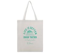 JDYANSHENG Life Is Better Cruisin Together Bahamas - Bolsa de lona perfecta para picnic al aire libre, fiesta, compras, viajes, asas resistentes, regalo inspirado 38 x 46 cm