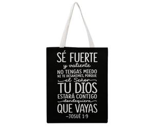 JDYANSHENG Sé Fuerte Y Valiente No Tengas Miedo Ni Te Desanimes Porque Bolsa de lona, perfecta para picnic al aire libre, fiesta, compras, viajes, ideal para asas resistentes, regalo inspirado 38 x 46