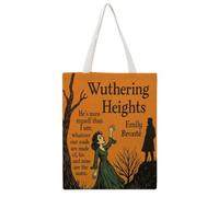 JDYANSHENG Wuthering Heights Emily Bronte, bolsa de lona, perfecta para picnic al aire libre, fiesta, compras, viajes, asas resistentes, regalo inspirado 38 x 46 cm