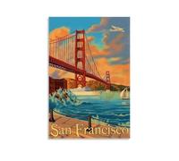 JDyaojiesheng Póster de San Francisco Golden Gate Bridge para pared, diseño estético de portada, para sala de estar, dormitorio, 60 x 90 cm, estilo sin marco