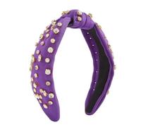 JDYaoYing Diademas brillantes para mujer, diadema anudada con joyas, diadema ancha con nudo superior