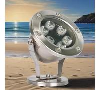 JDZYFFS Foco LED Subacuático Giratorio De 12 V, Lámpara Paisaje Para Piscina, Luz Sumergible Acero Inoxidable Resistente Al Agua IP68 Para Fuente Y Estanque(Rgb,15W)