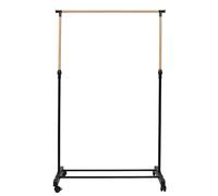 Je Cherche UNE Idée Busco una Idea, RG0082, Efecto Madera con Ruedas, diseño Elegante y práctico para Guardar Ropa y Accesorios, Negro, 80x160x43 cm