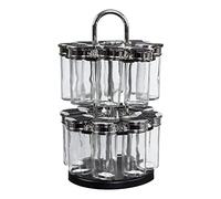 JE CHERCHE UNE IDEE CMKB5669 ESPECIERO Giratorio 2 Pisos, Transparente Y Negro, 19 cm