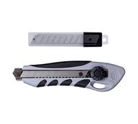 JE CHERCHE UNE IDEE - DI8319 Cutter Ergonómico con 3 Hojas Auto-Rompibles - Mango Antideslizante - Tornillo de Bloqueo - Para Manualidades - Tamaño 15 cm - Color Aleatorio