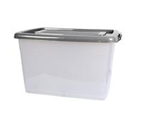 JE CHERCHE UNE IDEE - RG5879 Caja de Almacenamiento con Ruedas de Plástico Semitransparente - 120 litros - Fácil de Mover y Mantener - Dimensiones 67 x 50 x 43 cm - Color Gris