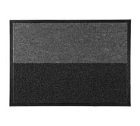 JE CHERCHE UNE IDEE - TX0174 Felpudo 2 en 1 Antideslizante y Cepillado - Alfombra de Interior Duradera - Diseñado para Entradas y Porches - Tamaño 50 x 70 cm - Color Negro y Gris