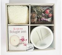 Je crée ma bougie zen: Coffret avec 1 pot pour bougie, 1 paquet de cire de soja, 1 paquet de fleurs séchées, 2 mèches en coton: 31628