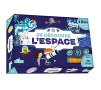 Je découvre l'espace: Coffret avec 1 lampe, 1 poster phosphorescent du ciel, 3 rondelles et 1 livre