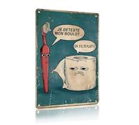 «Je Déteste Mon Boulot... OH, S'il Te Plaît !!!» Panneaux Drôles pour Salle de Bain, Plaques Métalliques Vintage pour Décoration Murale WC Cadeau, 20 x 30 cm (25112)