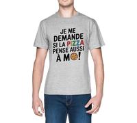 Je Me Demande Si La Pizza Pense Aussi À Moi Grey Men's T-Shirt tee