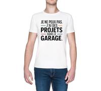 Je Ne Peux Pas J’ai Des Projets Dans Le Garage Blanca Hombre Camiseta White Men's T-Shirt tee