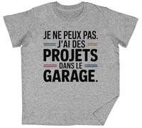 Je Ne Peux Pas J’ai Des Projets Dans Le Garage Grey Kids Unisex T-Shirt tee