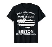 Je Ne Suis Pas Parfait Mais Je Suis Breton Bretagne Camiseta gráfica económica, Hombre, Negro, XL