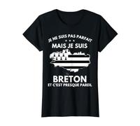Je Ne Suis Pas Parfait Mais Je Suis Breton Bretagne Camiseta gráfica económica, Mujer, Negro, M
