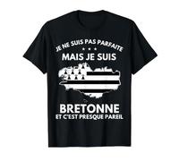Je Ne Suis Pas Parfaite Mais Je Suis Bretonne Bretaña Camiseta gráfica económica, Hombre, Negro, L