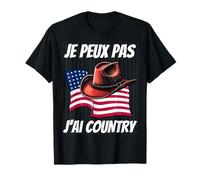 Je Peux Pas J'Ai Danse Country | Drapeau USA Chapeau Cowboy Camiseta