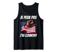 Je Peux Pas J'Ai Danse Country | Drapeau USA Chapeau Cowboy Camiseta sin Mangas