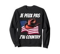 Je Peux Pas J'Ai Danse Country | Drapeau USA Chapeau Cowboy Sudadera