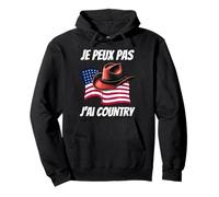 Je Peux Pas J'Ai Danse Country | Drapeau USA Chapeau Cowboy Sudadera con Capucha