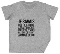 Je Savais Que La Journée Serait Moche Mais Je Ne Pensais Grey Kids Unisex T-Shirt tee