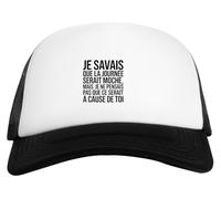 Je Savais Que La Journée Serait Moche Mais Je Ne Pensais Un Verre Bière Agresser Tasse Gorra De Béisbol Unisex Niños Blanca Negra White Black Kids Baseball Cap