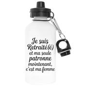 Je Suis Retraité(E) Et Ma Seule Patronne Un Verre Bière Agresser Tasse Blanco Botella De Agua Aluminio Para Exteriores Pollutant Free White Water Bottle Aluminium For Outdoors