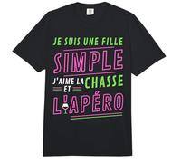 Je Suis UNE Fille Simple J'aime La Chasse et L'Apéro Cadeau Comfort Colors Adult Heavyweight T-Shirt