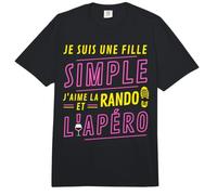 Je Suis UNE Fille Simple J'aime la Rando et l'Apéro Comfort Colors Adult Heavyweight T-Shirt