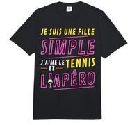 Je Suis UNE Fille Simple J'aime le Tennis et L'Apéro Comfort Colors Adult Heavyweight T-Shirt