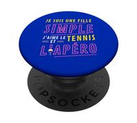 Je Suis UNE Fille Simple J'aime le Tennis et L'Apéro PopSockets PopGrip Adhesivo