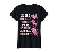 Je Suis UNE Fille Simple J'aime Les Chiens et le Chocolat Camiseta