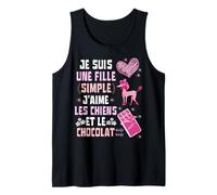 Je Suis UNE Fille Simple J'aime Les Chiens et le Chocolat Camiseta sin Mangas