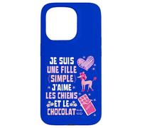 Je Suis UNE Fille Simple J'aime Les Chiens et le Chocolat Carcasa para iPhone 15 Pro