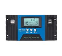 Jealaper Controlador de Carga Solar MPPT de 100 A, Pantalla LCD USB Dual, Regulador de Cargador de Panel de Células Solares Automático de 12 V/24 V con Carga