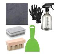 Jealaper Kit de Limpieza de Lápidas de 6 Piezas para la Limpieza de Tumbas. Incluye un Paño de Microfibra y una Botella con Pulverizador.